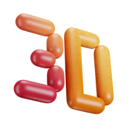 Un 3 y una D en 3d representado los cursos de 3D